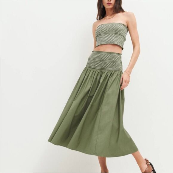 Reformation Henna Top  Color: Artichoke - XL - Picture 3 of 5